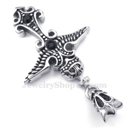 Black Zircon Titanium Pendant Necklace (Free Chain)
