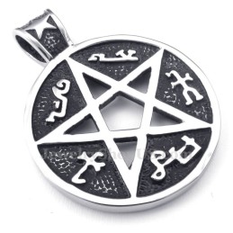 Titanium Five-Pointed Star Pendant Necklace (Free Chain)