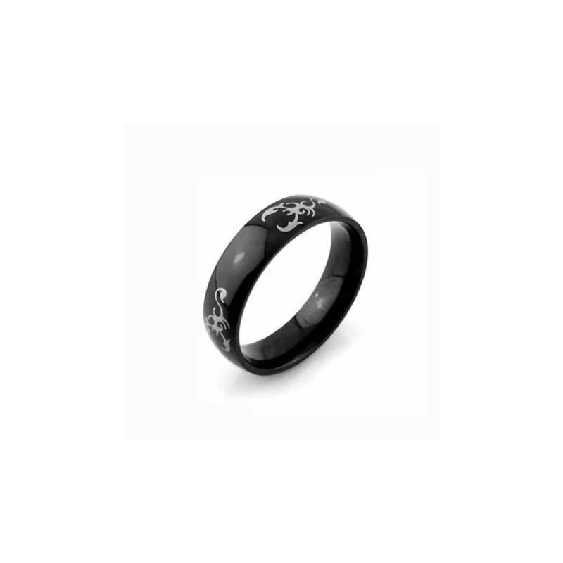 Scorpion King Mens 6Mm Black Titanium Ring Scorpion King Mens 6Mm Black Titanium Ring