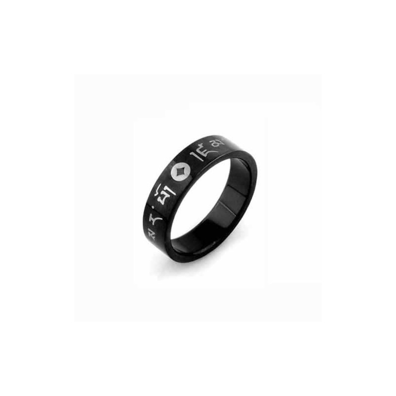 Korean Mens 6Mm Black Titanium Ring