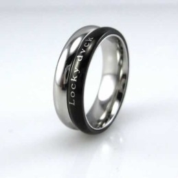 Locky Dvck Unisex 6Mm Black Titanium Ring