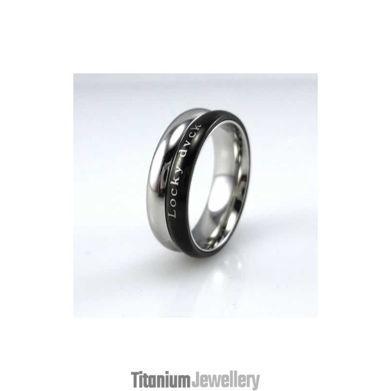 Locky Dvck Unisex 6Mm Black Titanium Ring Locky Dvck Unisex 6Mm Black Titanium Ring