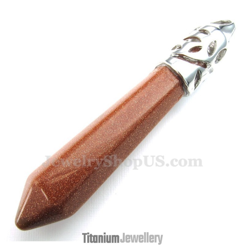 Titanium Goldstone Pendant Necklace (Free Chain) Titanium Goldstone Pendant Necklace (Free Chain)