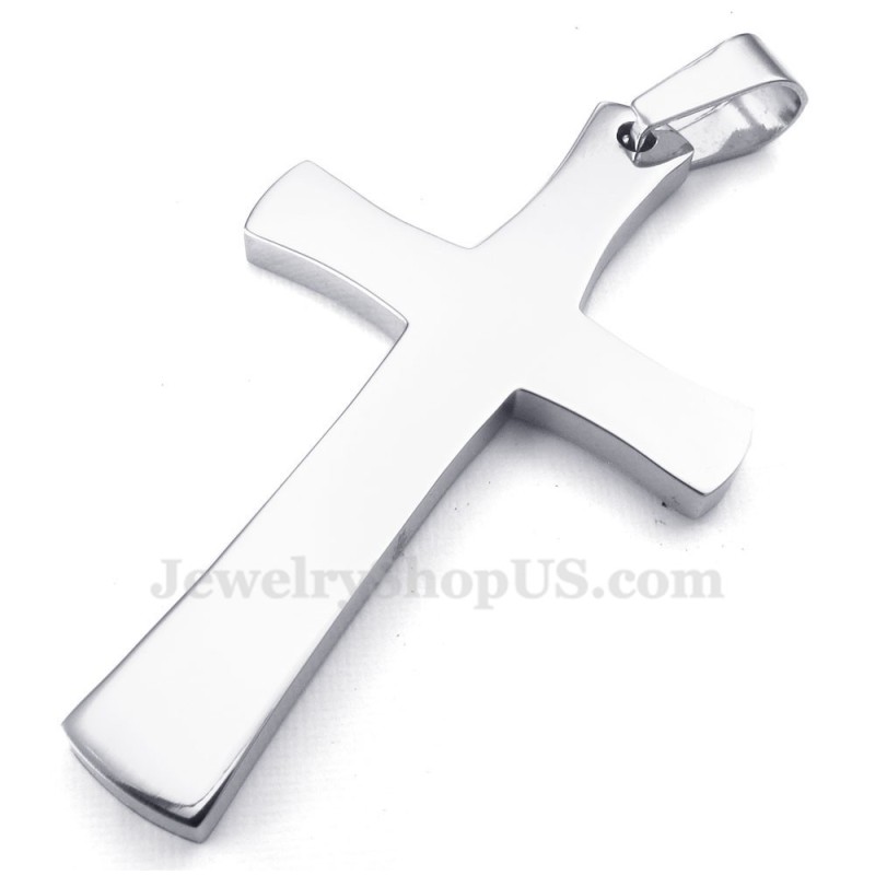 Silver Color Titanium Cross Pendant Necklace (Free Chain) Silver Color Titanium Cross Pendant Necklace (Free Chain)
