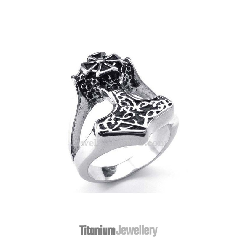Titanium Thor'S Hammer Ring Titanium Thor'S Hammer Ring