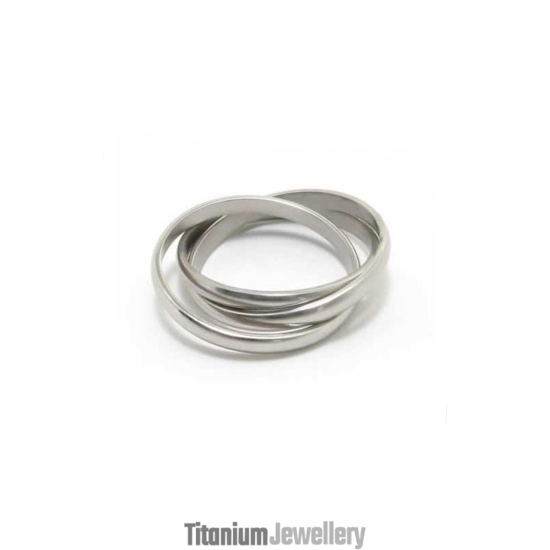 Three Circles 8Mm Titanium Ring Three Circles 8Mm Titanium Ring