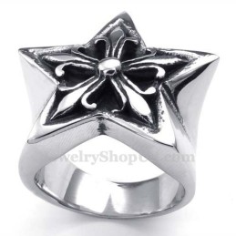 Titanium Five-Pointed Star Ring