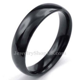 5Mm Black Titanium Smooth Ring