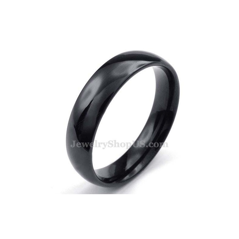 5Mm Black Titanium Smooth Ring