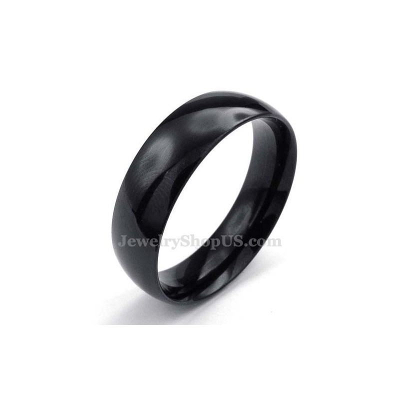 6Mm Black Titanium Smooth Ring