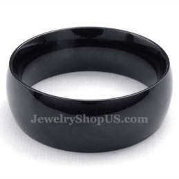8Mm Black Titanium Smooth Ring