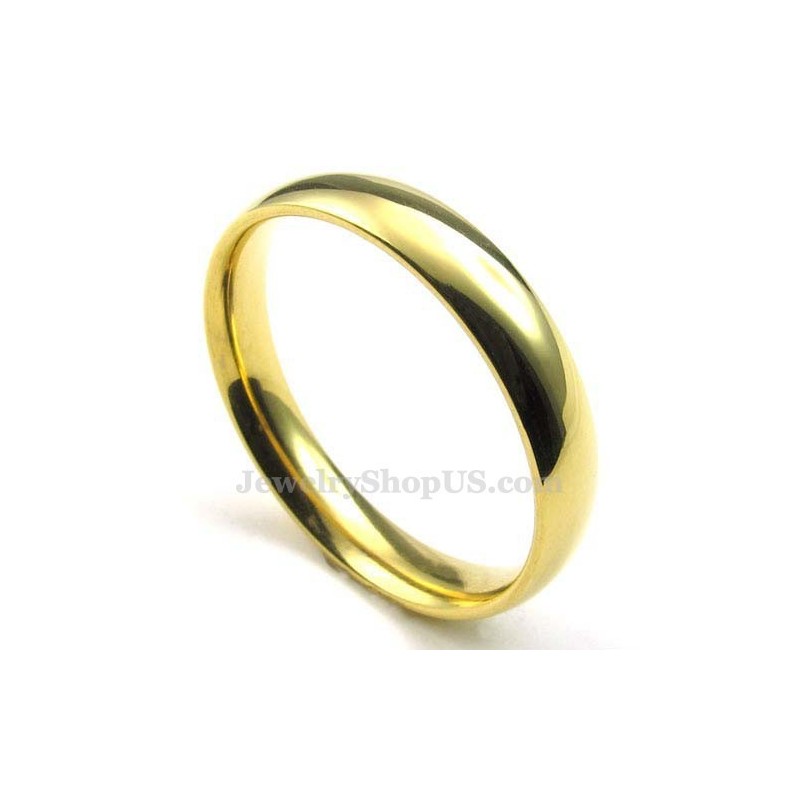 4Mm Gold Titanium Round Ring