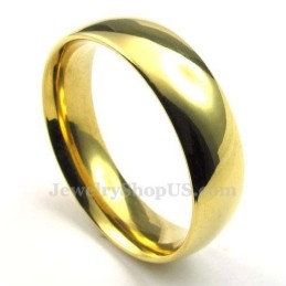 6Mm Gold Titanium Round Ring