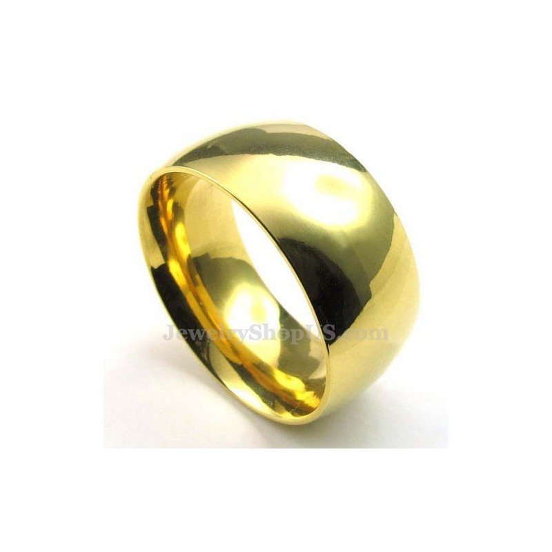 10Mm Gold Titanium Round Ring