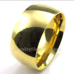 10Mm Gold Titanium Round Ring