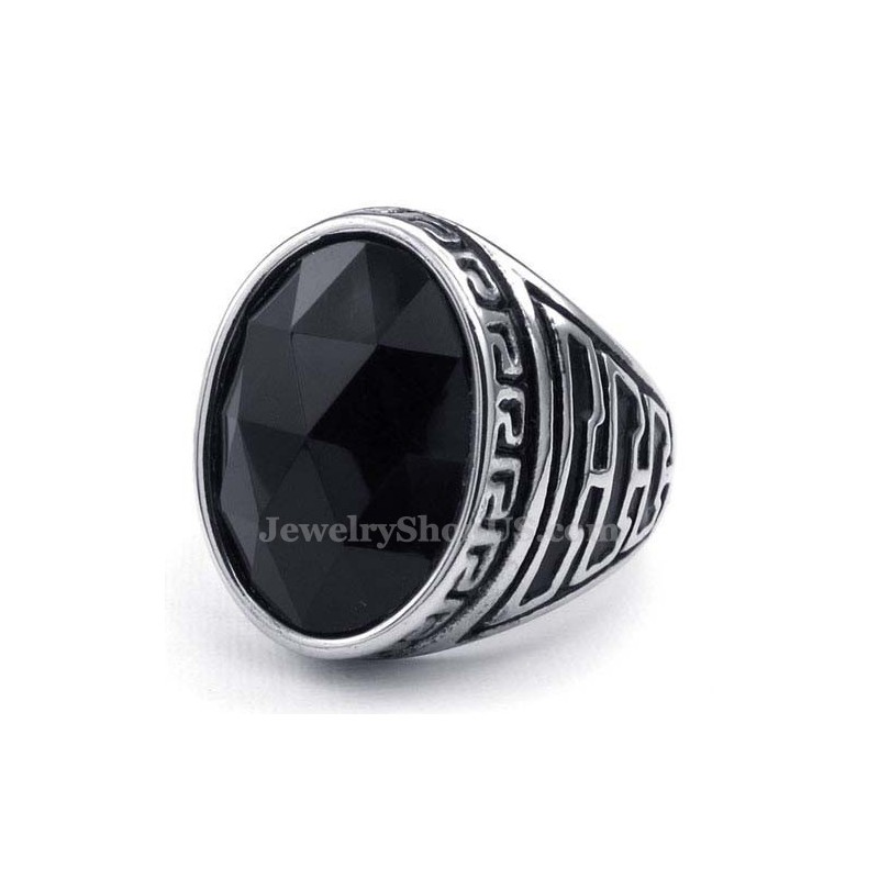 Mens Titanium Ring With Black Zircon Mens Titanium Ring With Black Zircon