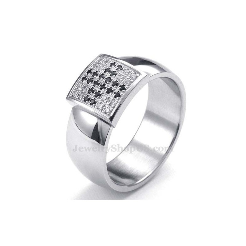 Titanium Ring With White Zircon Titanium Ring With White Zircon