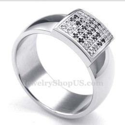 Titanium Ring With White Zircon
