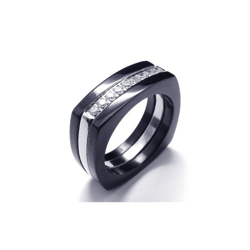 8Mm Diamond Unisex Titanium Band Ring
