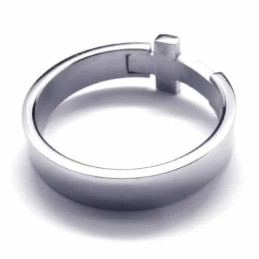 8Mm Cross Diamond Unisex Titanium Band Ring