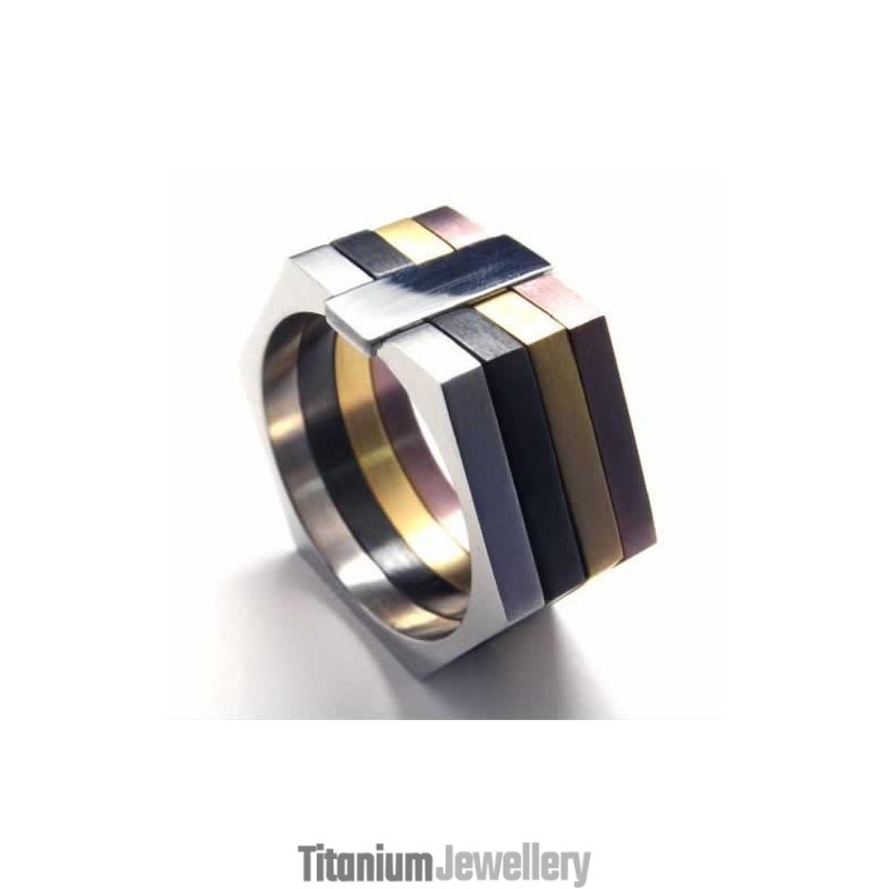 Hexagon Colored 11Mm Titanium Ring Hexagon Colored 11Mm Titanium Ring