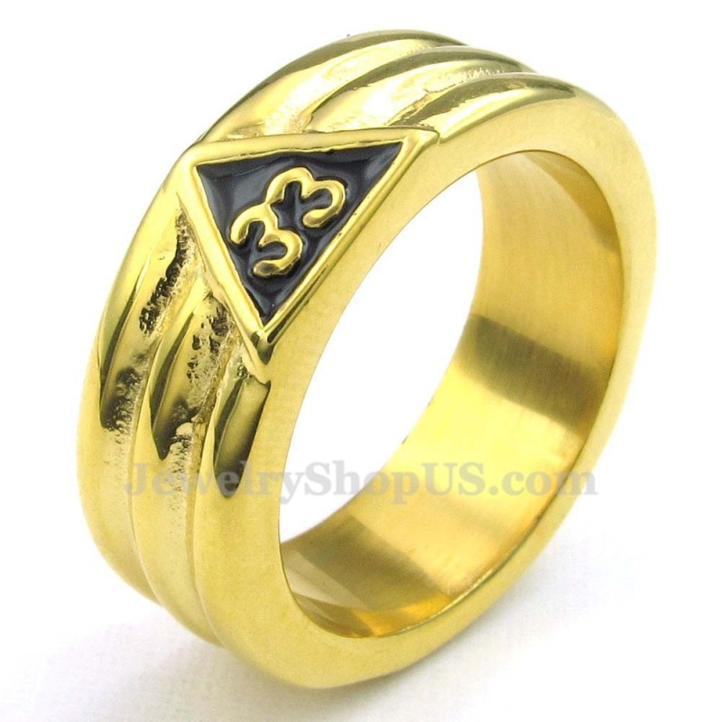Gold Titanium Masonic Ring Gold Titanium Masonic Ring