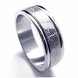 Titanium 6Mm Two Grooved Band Ring