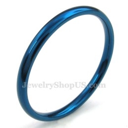 2Mm Titanium Round Blue Ring