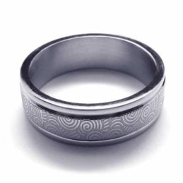 Titanium 6Mm Two Grooved Band Ring