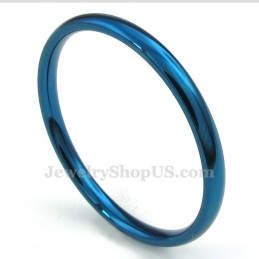 2Mm Titanium Round Blue Ring