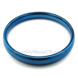 3Mm Titanium Round Blue Ring