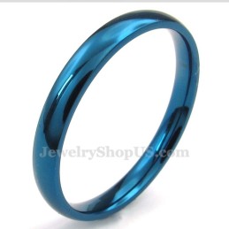 3Mm Titanium Round Blue Ring