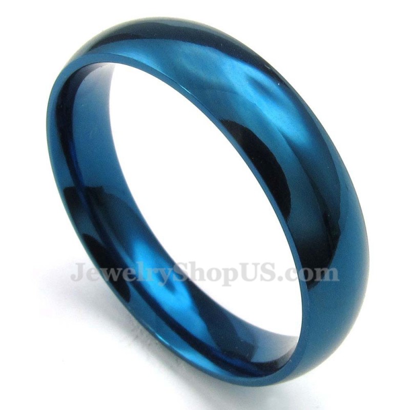 5Mm Titanium Round Blue Ring 5Mm Titanium Round Blue Ring