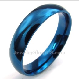 5Mm Titanium Round Blue Ring