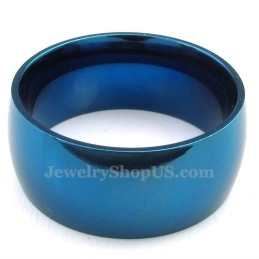 10Mm Titanium Round Blue Ring