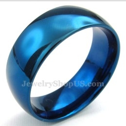 10Mm Titanium Round Blue Ring