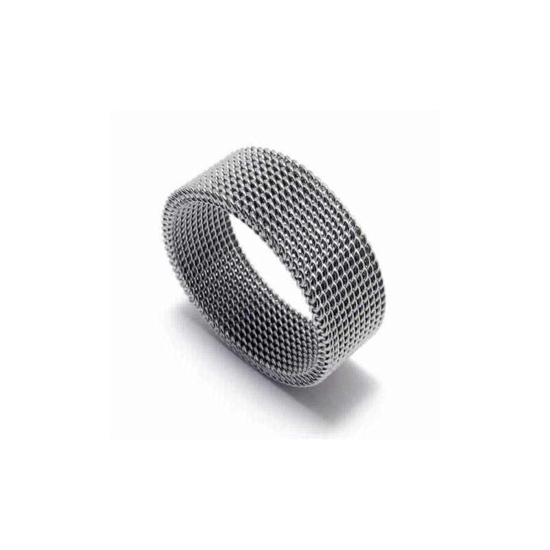 Meshed Unisex 8Mm Titanium Ring Meshed Unisex 8Mm Titanium Ring