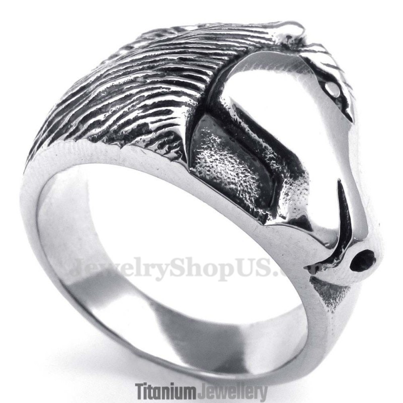 Titanium Horse Head Ring