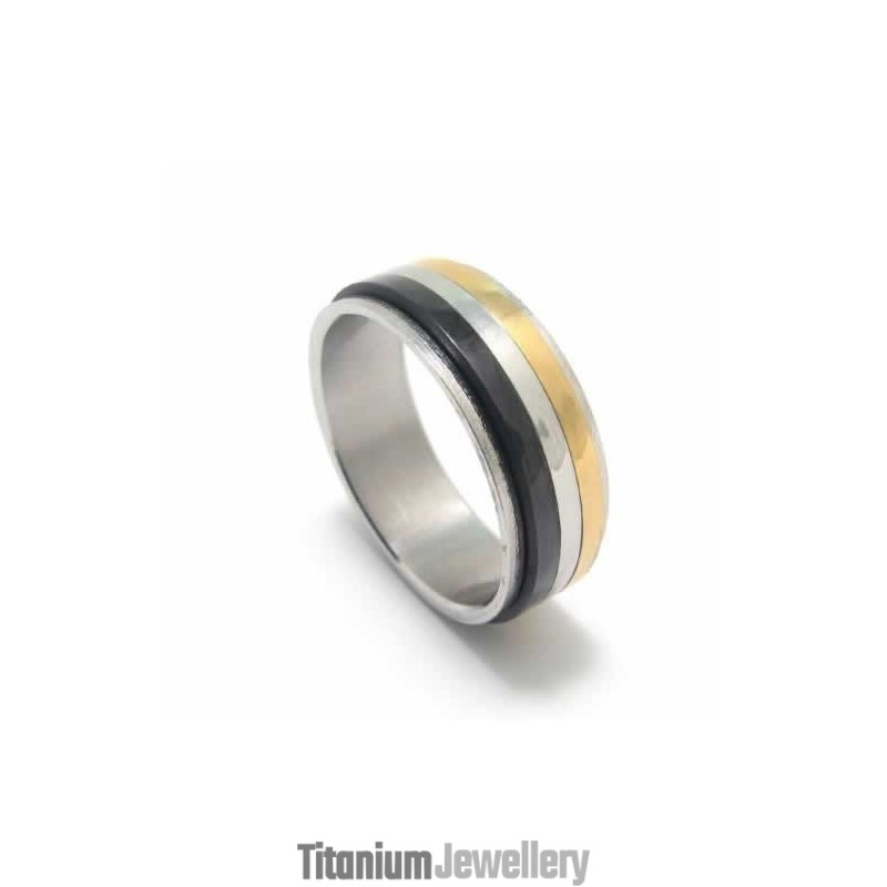 Three Circles 8Mm Titanium Ring Three Circles 8Mm Titanium Ring