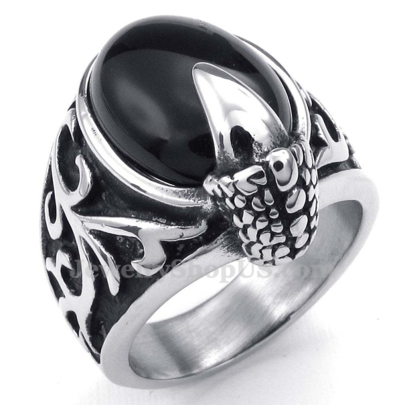 Titanium Black Agate Inlaid Ring Titanium Black Agate Inlaid Ring