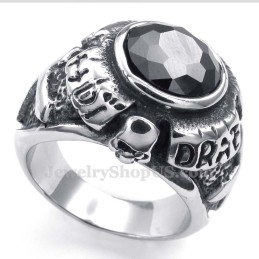 Titanium Ring With Black Zircon