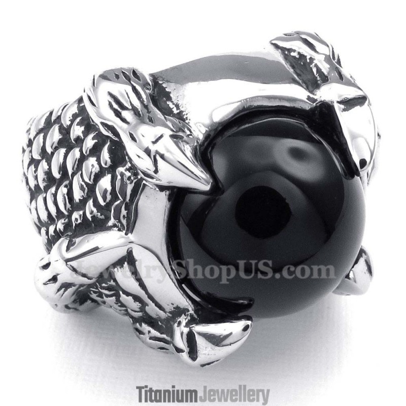 Titanium Black Agate Inlaid Ring Titanium Black Agate Inlaid Ring