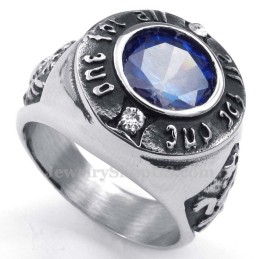 Titanium Ring With Blue Zircon