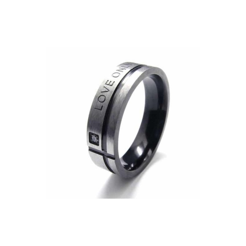 Love Only You Mens 6Mm Black Titanium Ring Love Only You Mens 6Mm Black Titanium Ring
