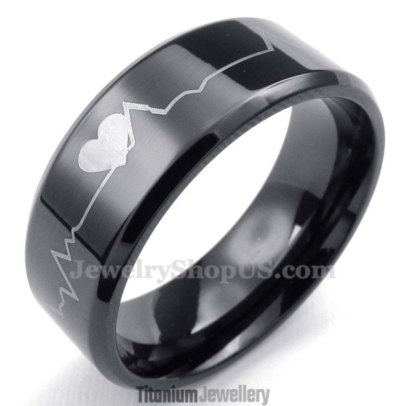 Black Titanium Round Ring Black Titanium Round Ring