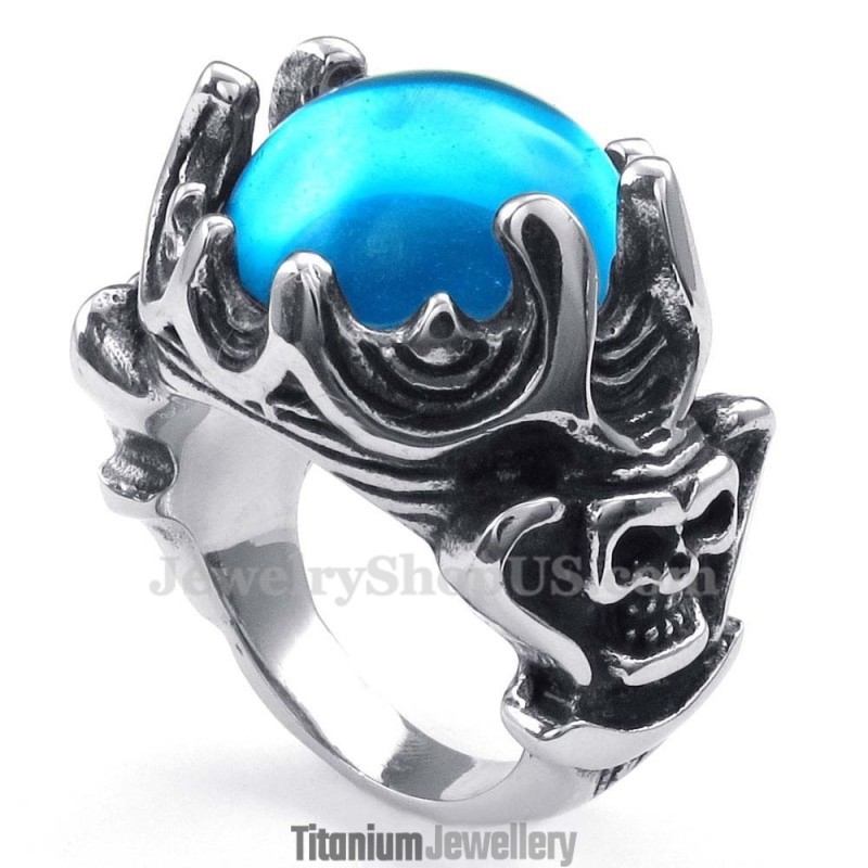 Titanium Ring With Blue Zircon Titanium Ring With Blue Zircon