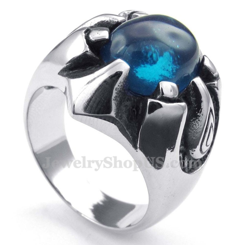 Titanium Ring With Blue Zircon Titanium Ring With Blue Zircon