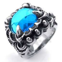 Titanium Ring With Blue Zircon