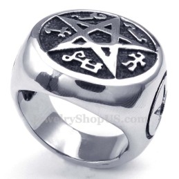 Titanium Five-Pointed Star Ring