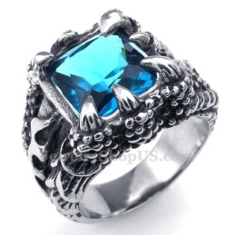 Titanium Ring With Blue Zircon